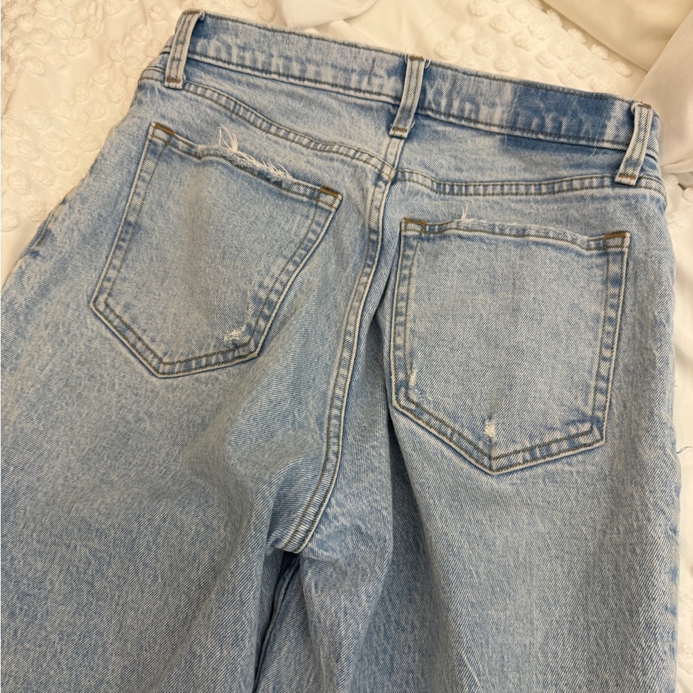 Abercrombie Fitch CurveLove The 90s Straight Ultra High Rise Jeans Light Blue 30 - Picture 5 of 8